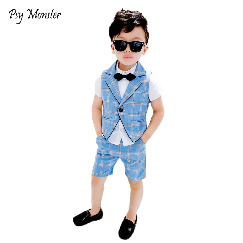 2PCS Vest+Shorts Kids Boys Summer Clothing Sets New Gentleman Children
