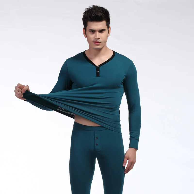 

(1set = Top+pants )Winter Mens Warm Thermal Underwear Men Long Johns sets Sexy Stretch breathable cotton Long Johns 8 colors