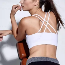 Женский спортивный бюстгальтер для фитнеса, йоги, бега, спортзала, на бретелях, топ с подкладкой, бесшовный топ, спортивный бюстгальтер, спортивный бюстгальтер