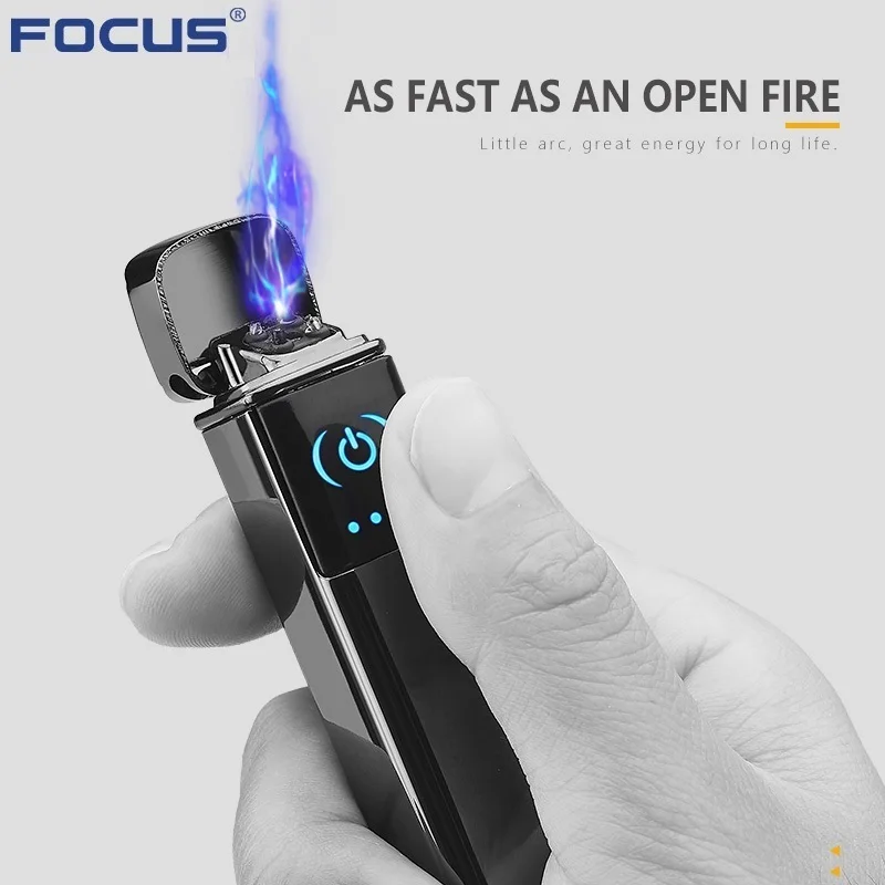 2019 Smart Touch Электронная USB Зажигалка сигареты двойной для Плазменно-дуговой зажигалка ветрозащитный сенсорный зажигания Turbo прикуривателя