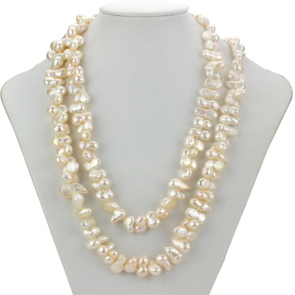 

SNH AA latest design beads necklace 100% real genuine cultured 8-10mm natural freshwater peanut pearl necklace for women