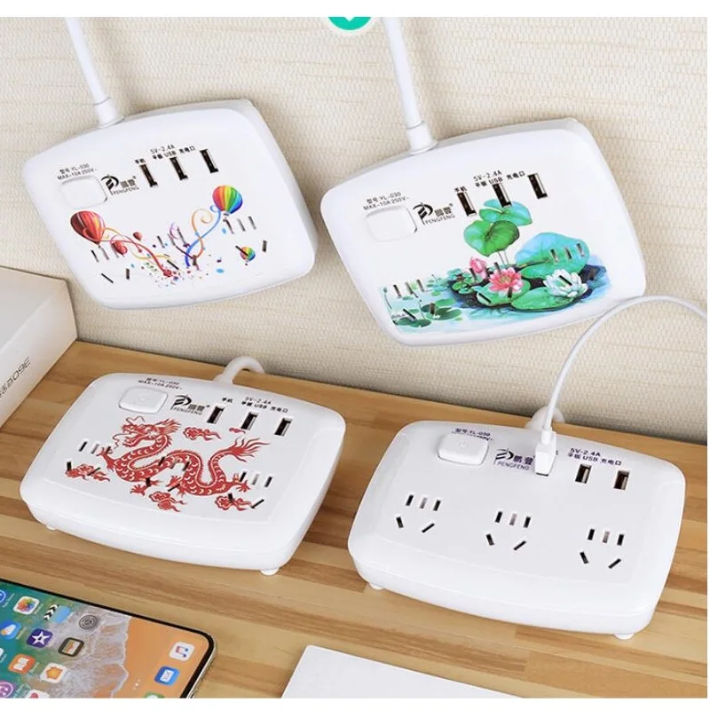 Продажа Nes Smart мощность полосы 3 AC CN Outlet 4USB быстрой зарядки монтажная плата Китай стандартный розетки 10A 220 В 2500 Вт