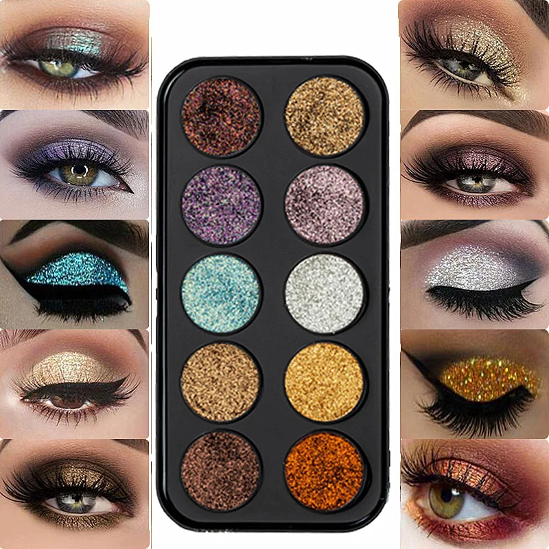10 цветов мерцающий блеск Eyehadow Plalette профессиональный макияж Paty Eyes косметика