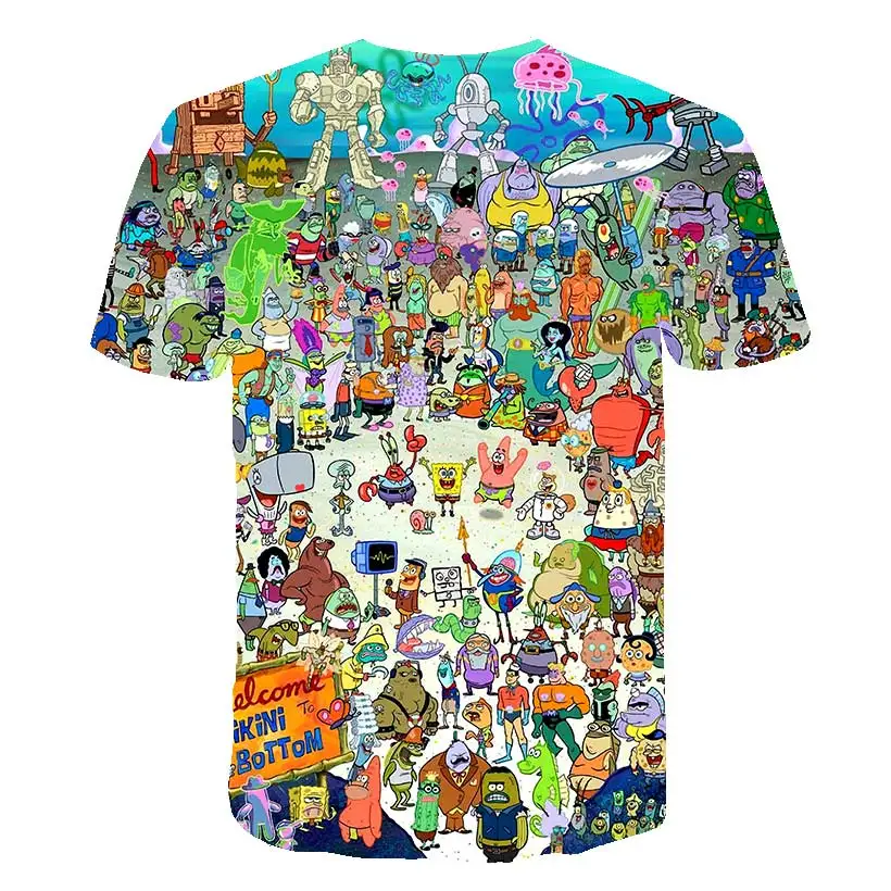Симпсон Снупи и другие анимационные печати футболки с круглым воротником и короткими рукавами летом