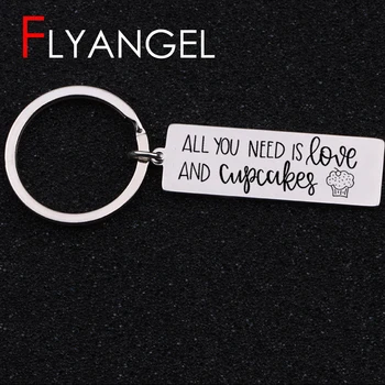 

Personalized Engraved Sweet Cake Keyring Friends Wedding Gifts Stamped All You Need Is Love Fashion Key Holder Jewelry