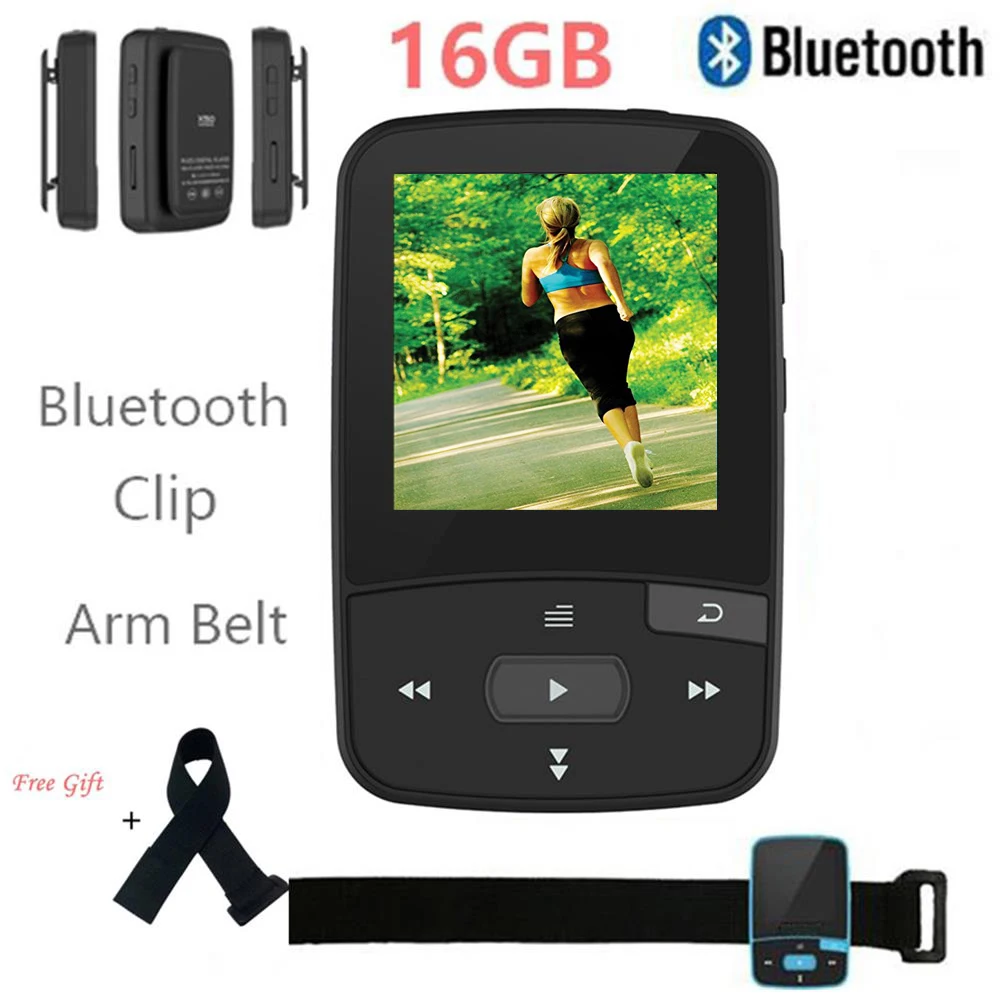 16GB Mini Clip Bluetooth MP3 Player Original CHENFEC C50 Portable FM Radio Pedometer Multi