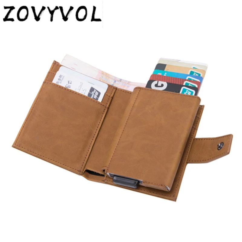 

ZOVYVOL Metal Small Men Wallet Anti Rfid Blocking Aluminium Credit Card Holder Purse Male Slim Mini Pocket Wallet Vallet