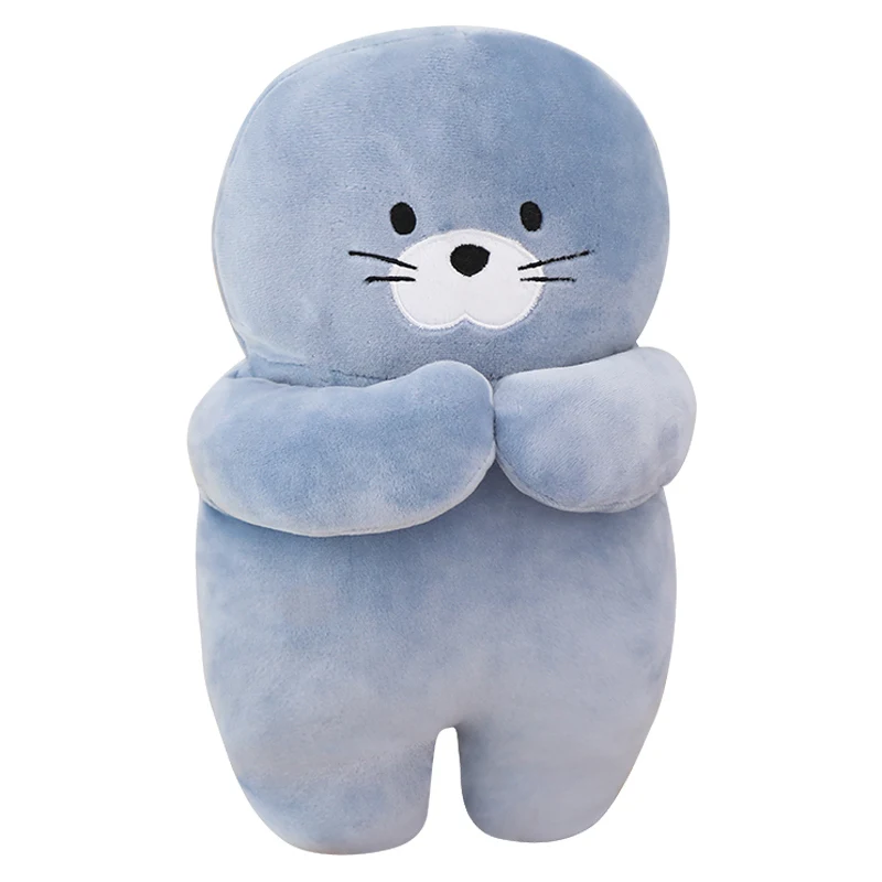 

ultra soft cuddly hug-gable stuffed cat polar bear seal plush throw pillow creative birthday presents for boy friends