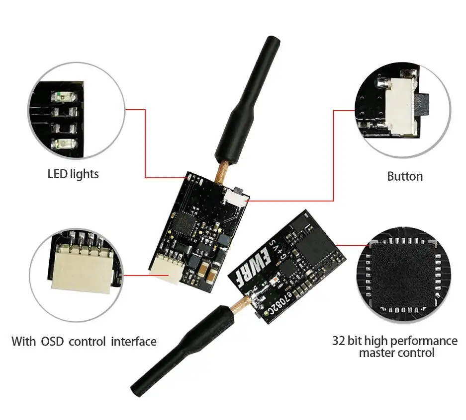 EWRF e7082C 5 8G 48CH VTX fpv передатчик 25/100/200 mW/OFF PitMode поддержка betaflight/Cleanflight OSD DC 24V RC модели