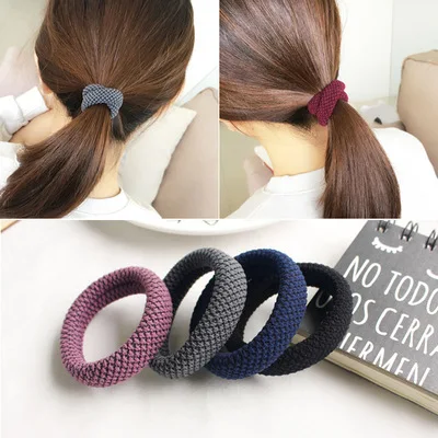 

Girls hair accessories pure color adorn Fashion Rope headdress Flower Rubber Bands Small Adorn Article Creative elastic hairband