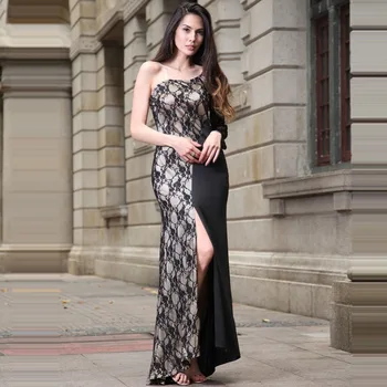

U-SWEAR Women Formal Wedding Bridesmaid Lace Dress Elegant Long Ball Gown Prom Party Dress Maxi Robe Femme Ete 2018 Vestidos