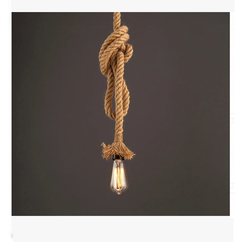 

country artificial house pendant drop light indoor hanging light The Manila hemp Rope Lights fixtures restaurant counters lights
