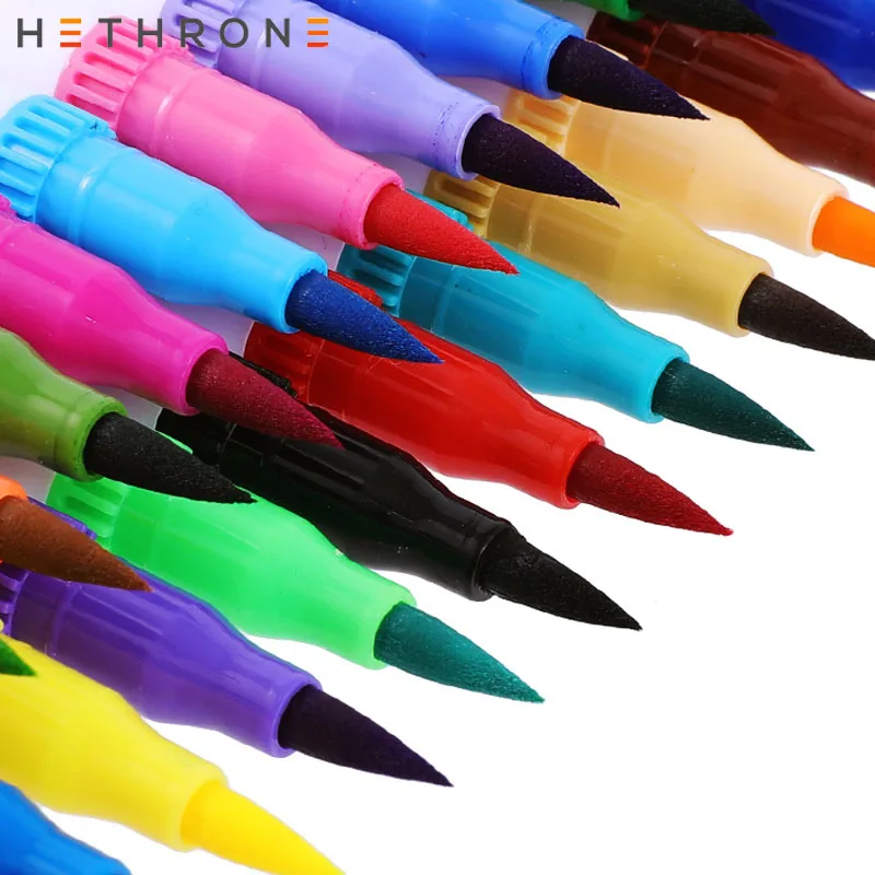 Hethrone 100 шт. FineLiner фломастер для рисования Двойные наконечники кисть для рисования граффити художника эскиз масляные маркеры анимация Манга