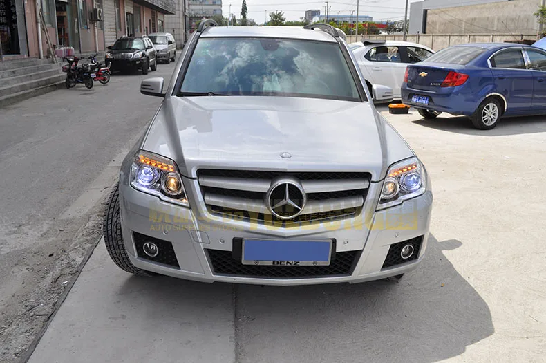 D_YL стайлинга автомобилей для Benz GLK 300 фары 2011 GLK 300 светодиодный фары DRL Объектив Двойной Луч H7 спрятал bi Xenon объектива