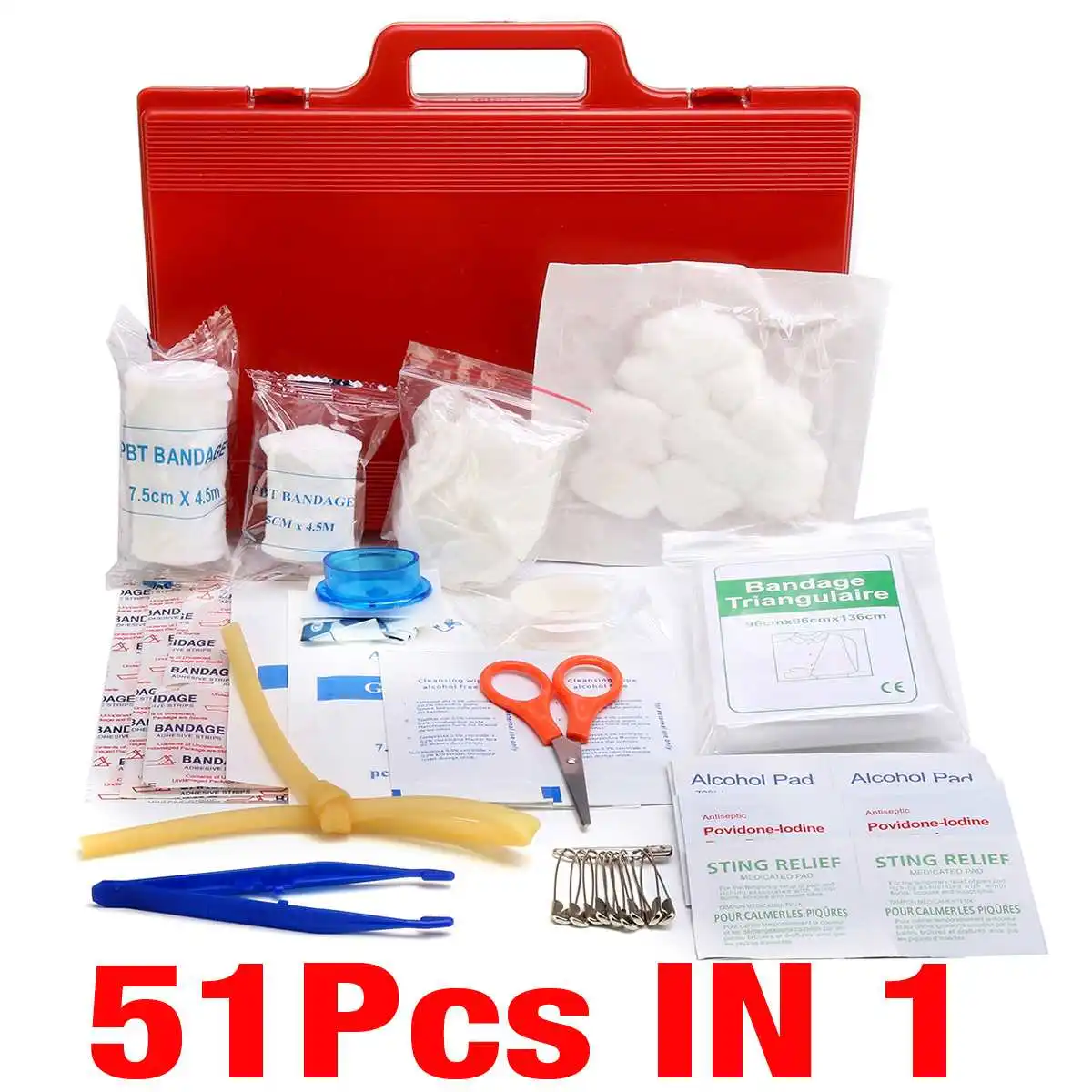 51PCS Портативный набор для выживания в чрезвычайных ситуациях, 16-300 шт., аптечка для лекарств, походная медицинская сумка, сумка для экстренной помощи - Цвет: 51PCS