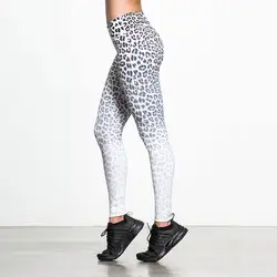 Дикий сексуальное! Для женщин леопардовые леггинсы новый принт черный, белый цвет спортивной женской Силы упражнение эластичный тонкий