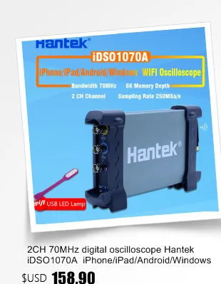 Hantek 1008C/1008B 8CH PC USB автомобильный диагностический цифровой осциллограф DAQ программа генератор 2.4MSa/s тестер транспортного средства