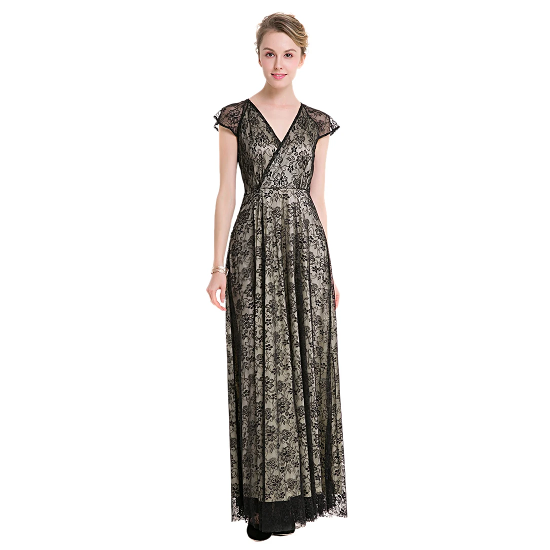 Original Design Spring Autumn Women High End Perspective Lace Dresses Vintage Summer Hook Flowers Hollow Robes