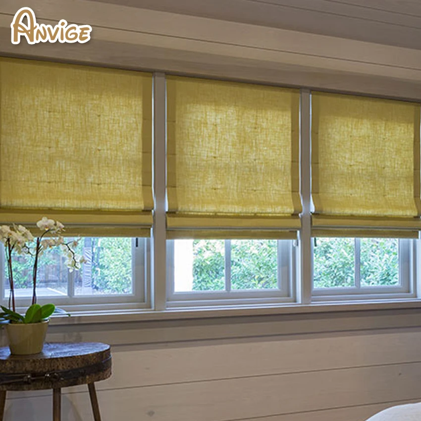 

Modern Healthy Fabric Cotton/Linen Roman Shades ,Easy Install Washable Curtains ,Customized Window Curtain Drape