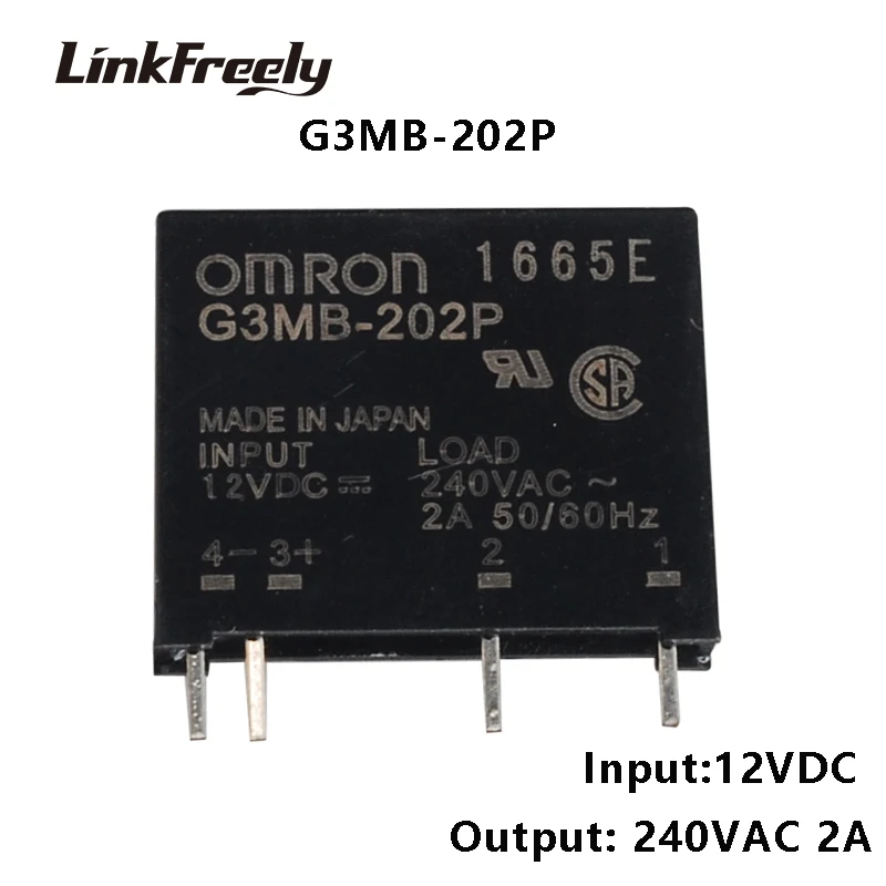 

G3MB-202P PCB SSR Voltage Relay Module 12VDC Input 240V 2A Output DC Control AC Micro Solid State Relay 5V 24V