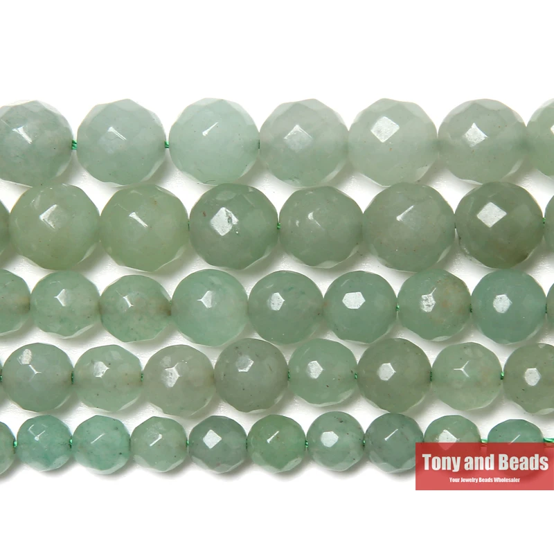 

Free Shipping New Arrival Faceted Green Aventurine Beads 15" Strand 4 6 8 10 12mm Pick Size For Jewelry Making