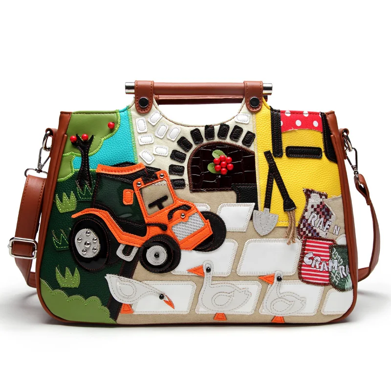 

KITTUS women luxury handmade landscap embroidery handbag bolsa feminina crossbody messenger shoulder bag 2017 fashion designer