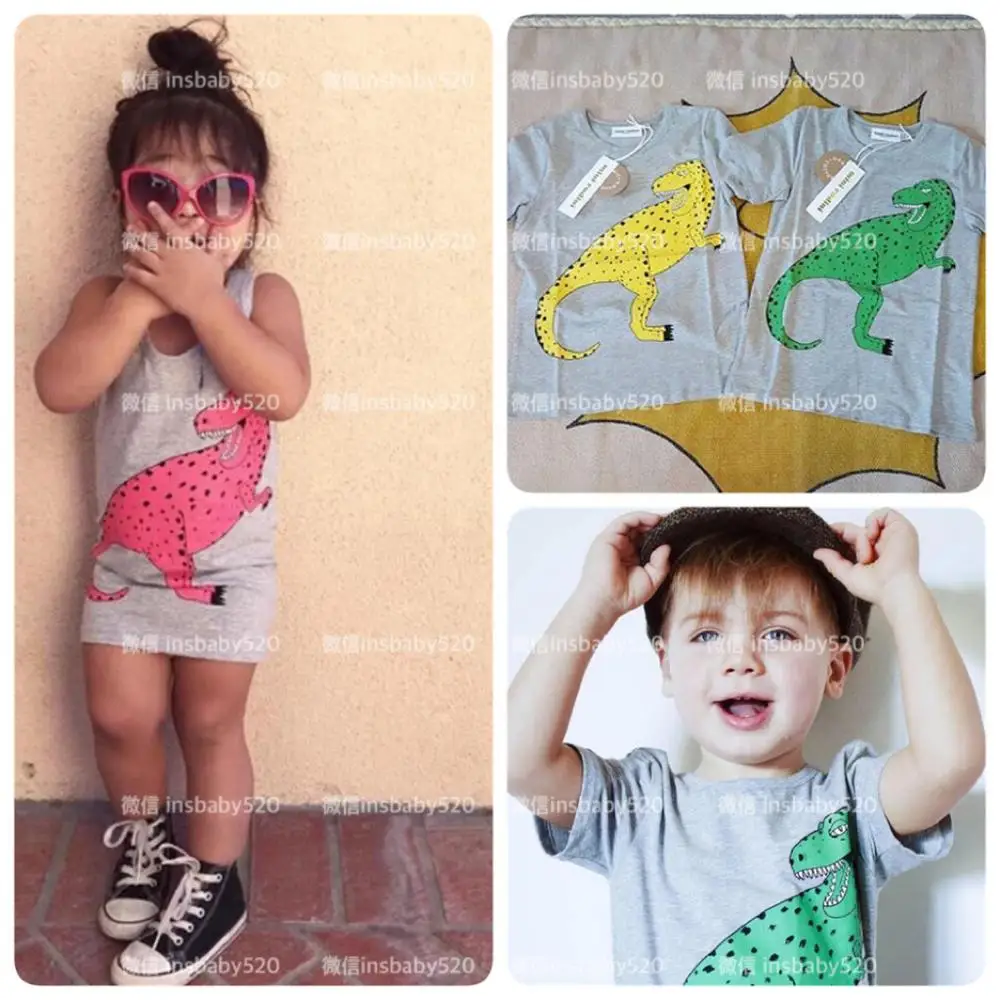 Детская футболка с динозавром для мальчиков и девочек, топы, футболки, майки, одежда для малышей, весна-лето