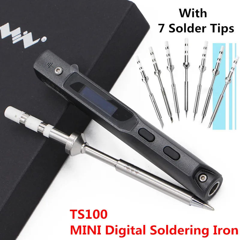 65w Mini Ts100 Digital Soldering Iron Station Electric Tools Kit Oled Programable Interface