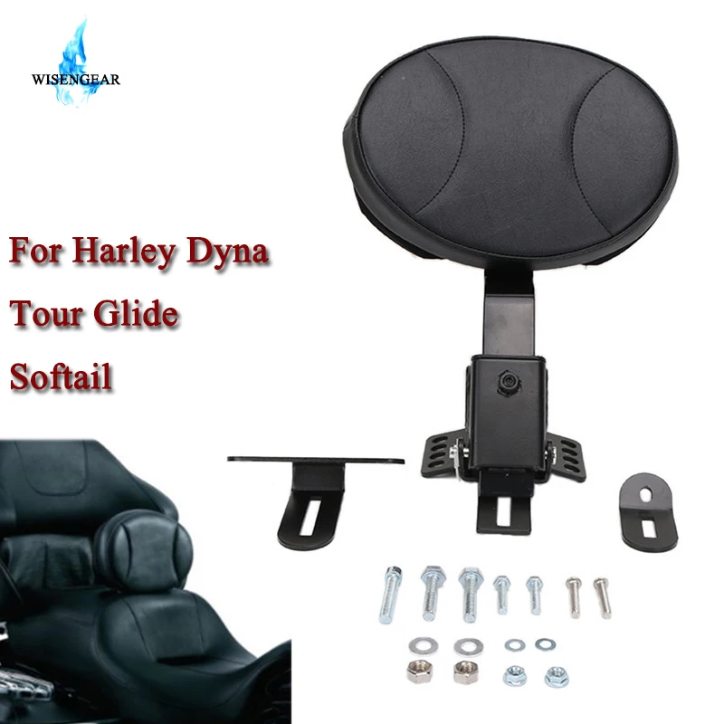 

WISENGEAR Motorcycle Driver Backrest For Harley Touring Electra Road Street Glide Road King 1997 - 2017 Adjustable Seat Pad