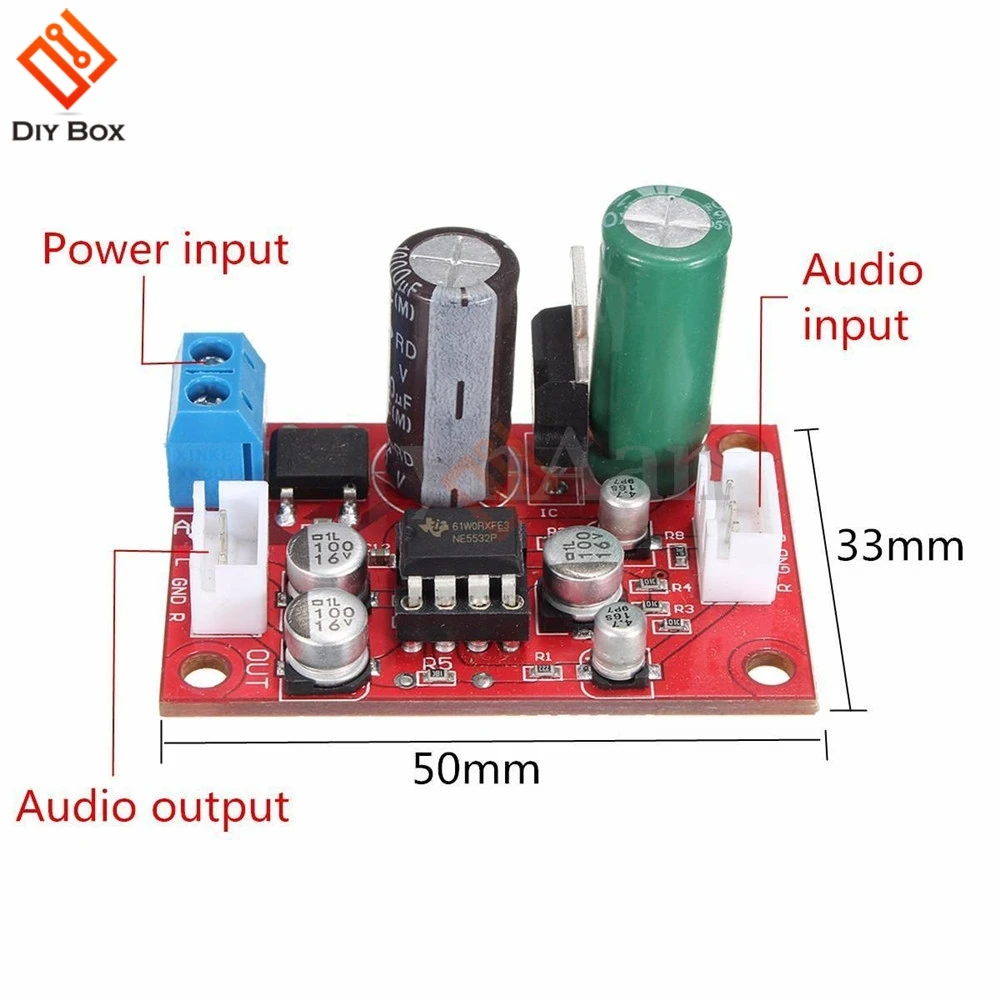 NE5532 аудио OP AMP движущиеся катушки микрофонные предусилители Предварительный усилитель предварительно усилитель магнитная головка Phono усилитель доска DC9-24V AC8-16V