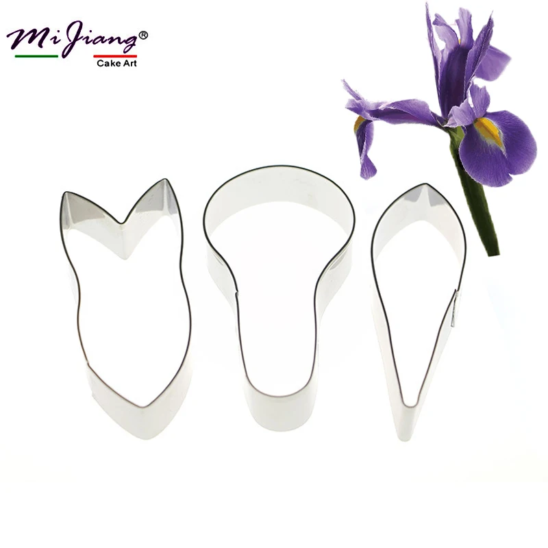 

Mijiang 3pcs/set Iris Flower Petal Cookie Cutter Fondant Cake Decorating Tools Sugar Paste Baking Mould Kitchen Accessories A384