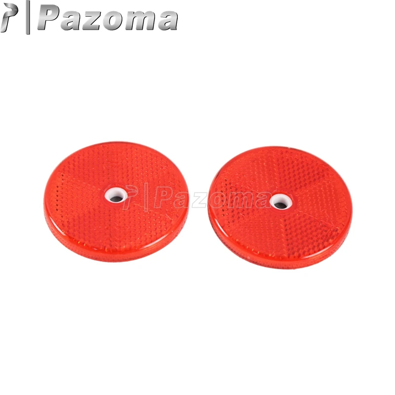 Pazoma2pcsプラスチック製赤黄白丸型反射板直径60mm、中央固定穴