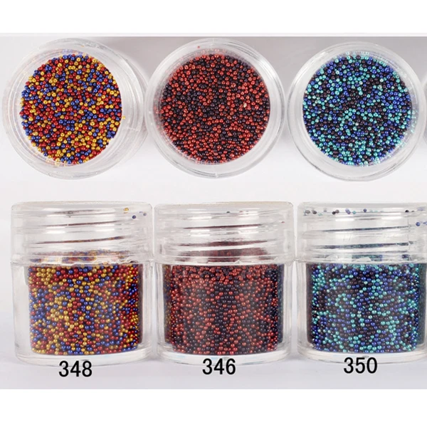 

1 Box 10ml Mixed Blue Red Color Caviar Beads DIY Nail Manicure 3D Nail Decors Steel Ball Glitter Nail Art Decoration