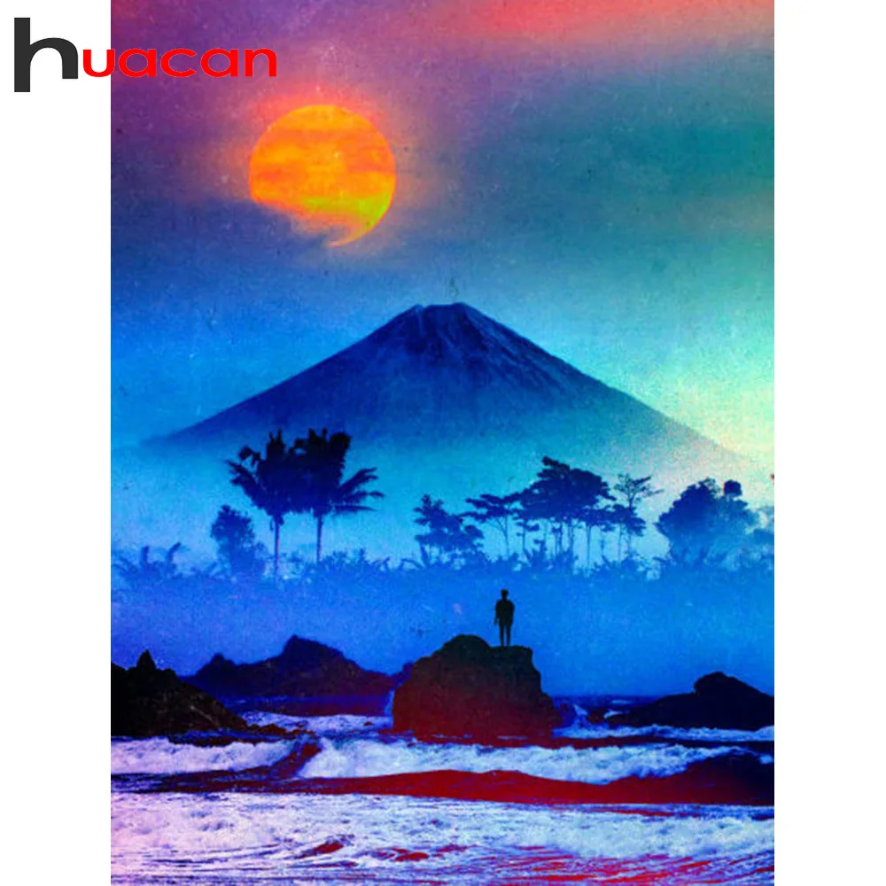 

Huacan Diamond Embroidery Square/Round Rhinestones Scenic Diamond Painting Full New Arrival Mountain Home Decoration