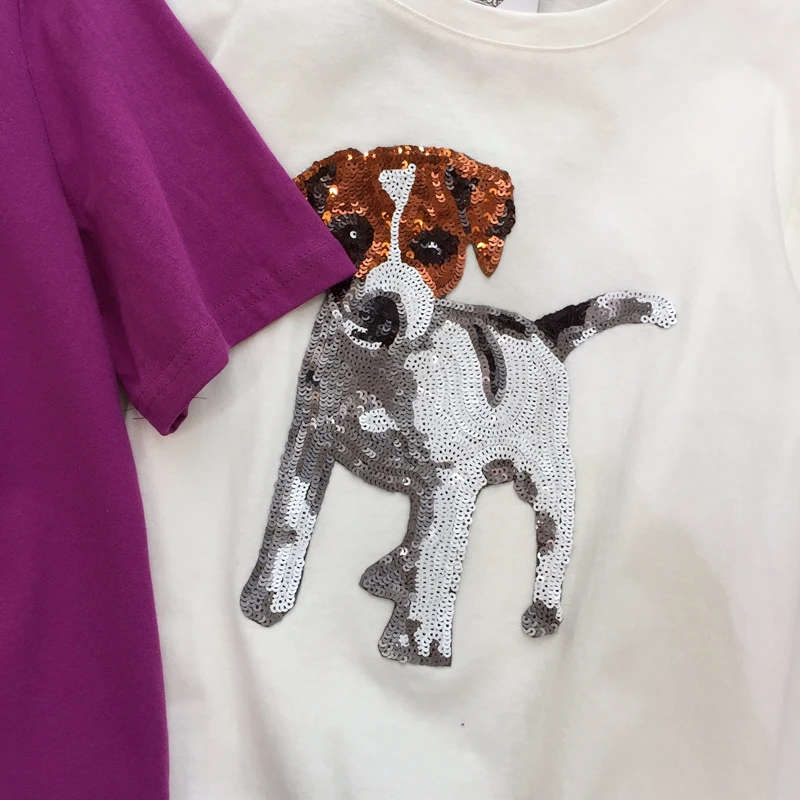 Собака блестки патчи для футболки пришить вышитую аппликацию патч одежда декоративные элементы для ремонта аксессуары мотив принадлежности