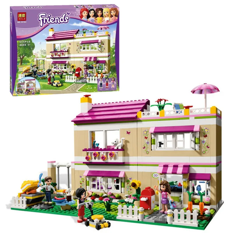 

BELA 10164 Girl friends Oliver's House and minifigures Compatible With lego Oliver/Peter/Anna building block set toys Friends