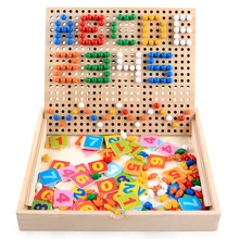 Детские деревянные игрушки-паззлы цифровой медведь гриб Набор ногтей патч-головоломка Детская цифровая обучающая коробка медведь сменная одежда