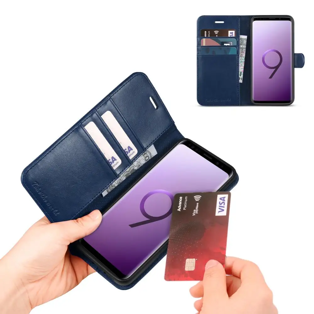 Чехол бумажник tuch для Galaxy S9 с отделением карт откидной подставкой переноски все