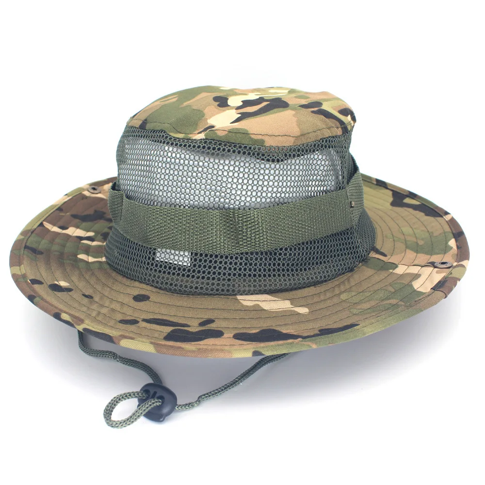 Шляпа для джунглей Bob Camo Bucket Военная Унисекс Мужская Уличная Рыбацкая хлопковая Рыболовная Шапка Chapeau Hunt Солнцезащитная шляпа для пешего туризма