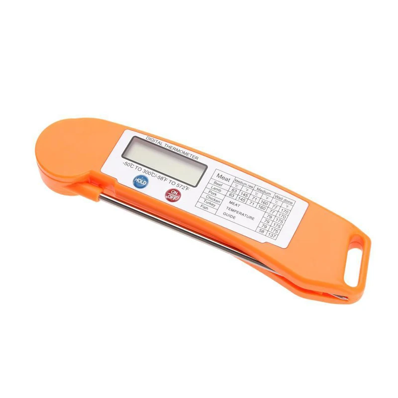 Foldable Food Thermometer Programmed Digital Kitchen Food Cooking BBQ Meat Fork Barbecue Probe Type Temperature Gauge