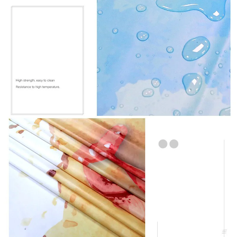 180X180cm Waterproof Shower Curtain Flower Cartoon New Eco-friendly PEVA Material Bathroom Curtains Beach Seashell Door Curtain (4)