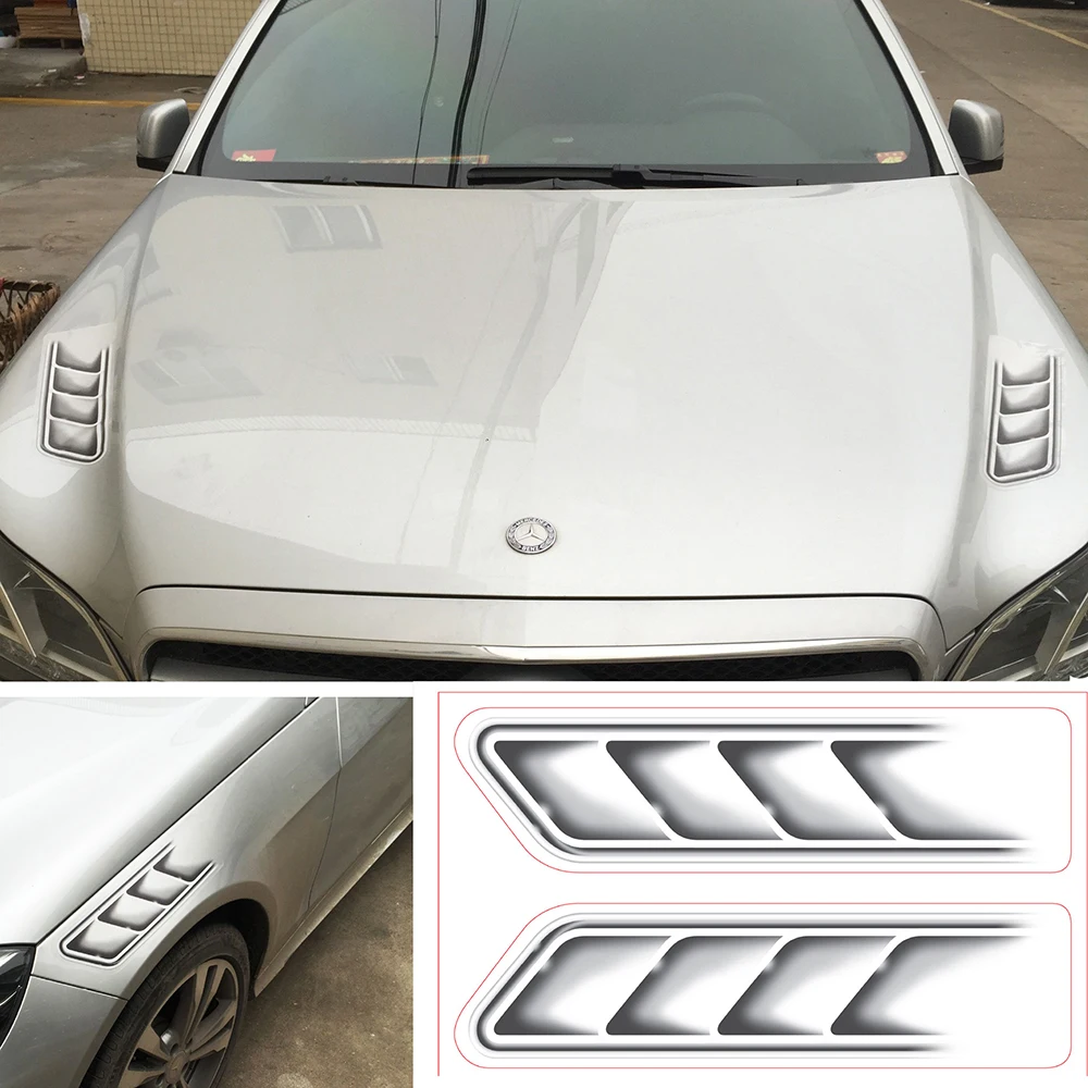 

2pcs/Set 3D Shark Gills Car Stickers and Decals Auto Sticker Car Vent Air Flow Fender Decor Car- styling Waterproof 40*24cm