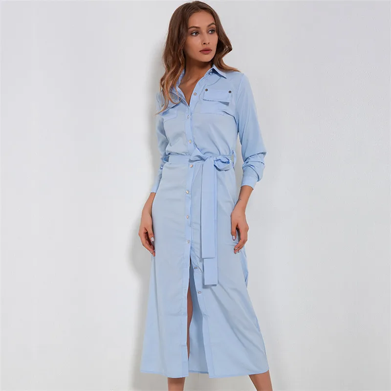 

Plus Size 2019 Women Spring Dress Vinatge Sexy Elegant Party Night Dresses Chiffon Office Long Sleeve Dress