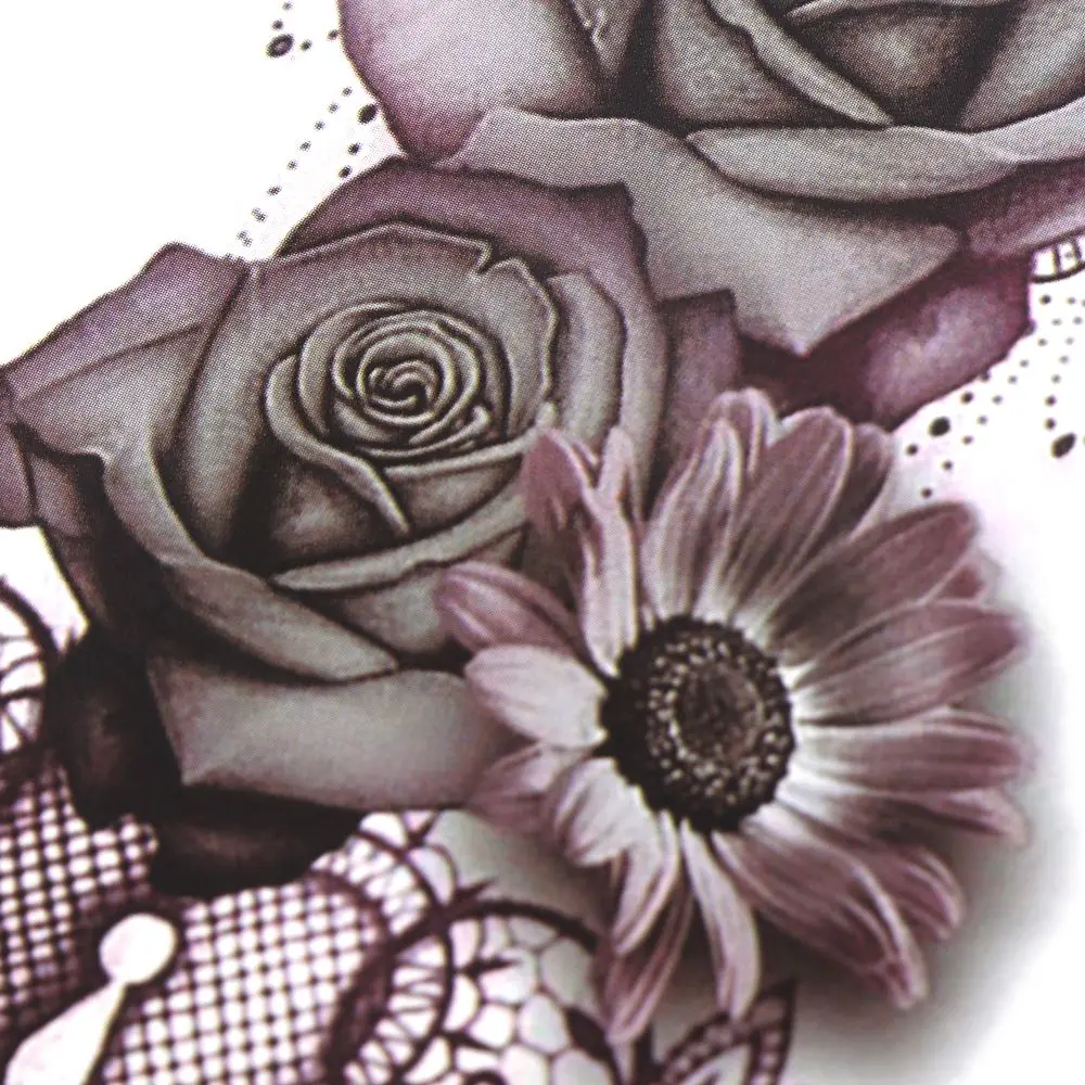2 шт., фиолетовая Роза, ювелирное изделие, Переводные татуировки, наклейки для женщин, боди, грудь, искусство, временное тату, женский браслет на талию, флеш-тату