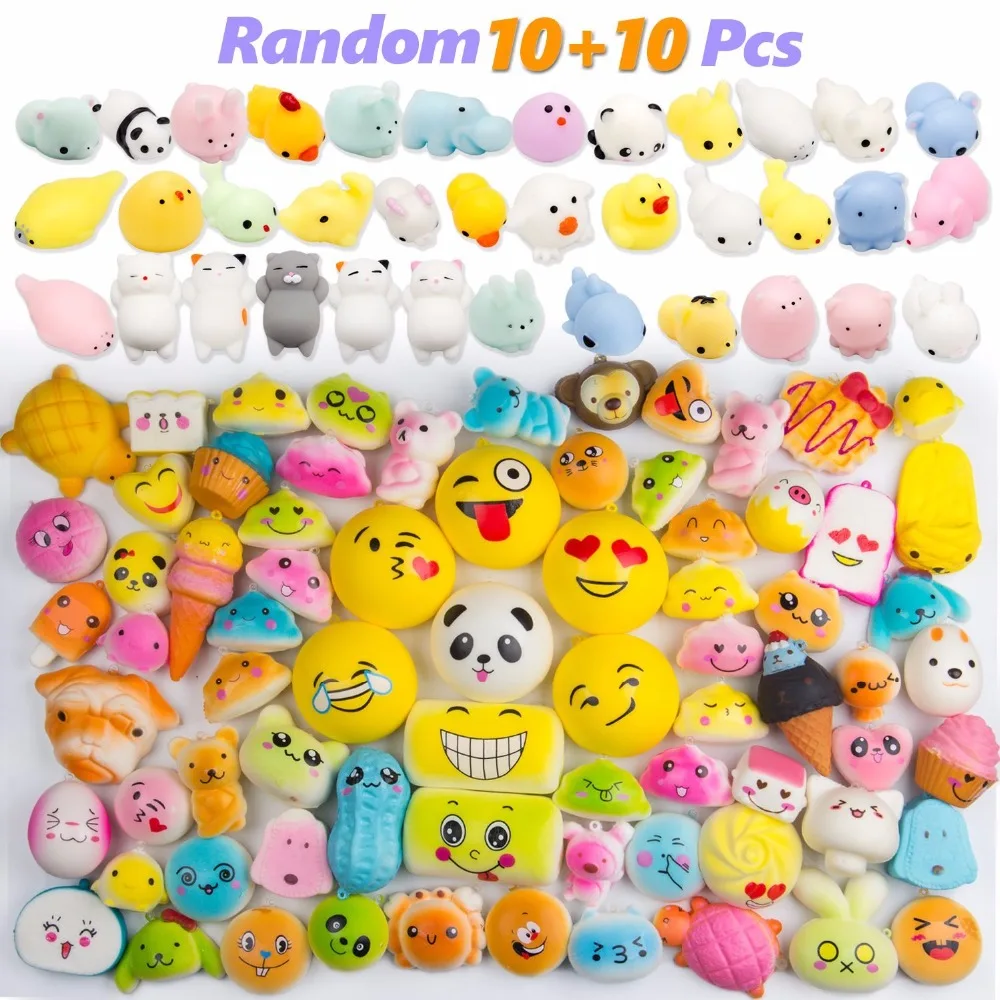Watinc ピースランダムかわいいクリーム香り遅い上昇ミニぬいぐるみを含む10ピース動物絵文字スマイルフェイス 10ピースかわいい餅 Squeeze Toys Aliexpress