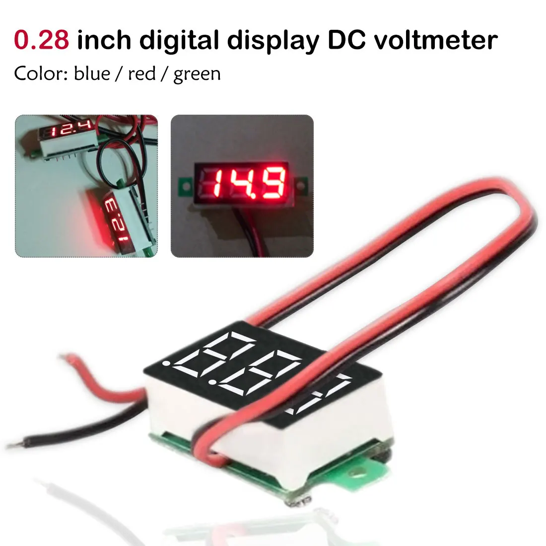 

LCD Digital Ammeter Red LED Amp Voltmeter Volt Meter Gauge Voltage Meter DC