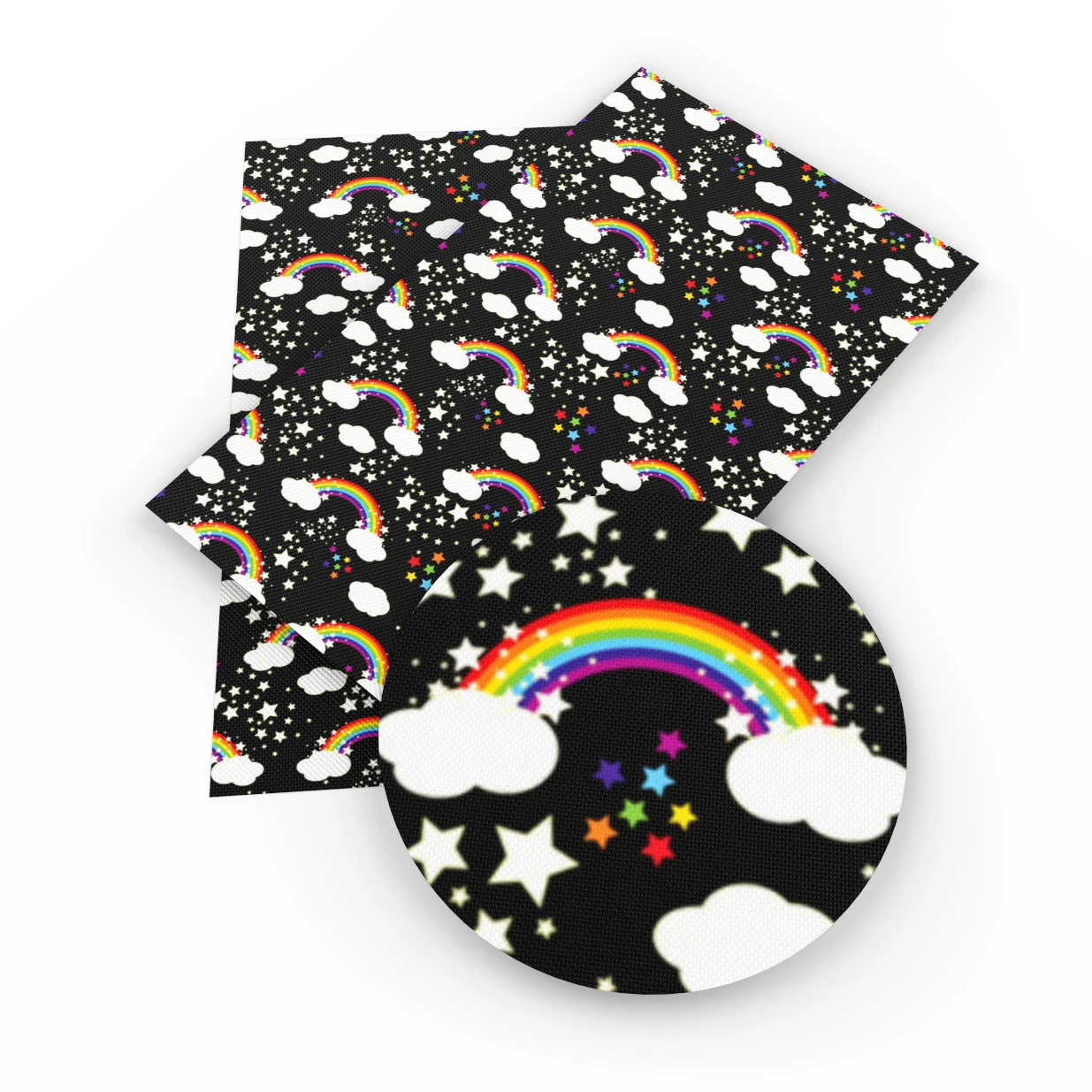 

David accessories 20*34cm rainbow flower faux artificial Synthetic leather fabric hair bow diy decoration crafts 1piece,1Yc3620