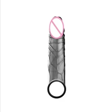 Reusable Full Cover Condoms Dildos Condom Delay Condom Penis Sleeve Ring Delay Impotence Erection Condom Adult Products