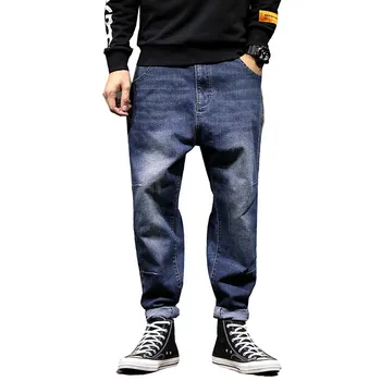 

Fashion Harem Jeans Hiphop Pants Men Casual denim Jeans Japanese Streetwear Joggers Loose Baggy Trousers Hip Hop Male Clothes