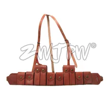 WW2 Китай армейская кожаная охотничий пистолет-пулемет 10 клипов папка сумка посылка CN/104125